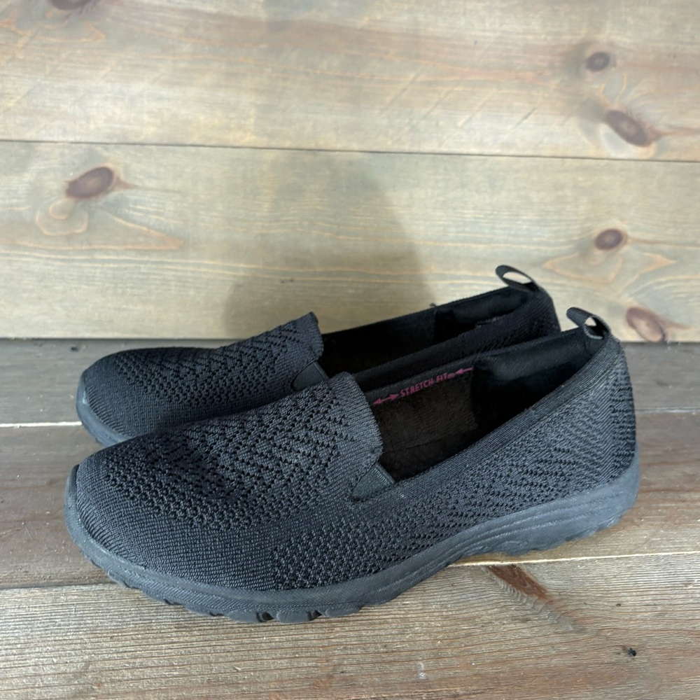 skechers reggae fest 2.0 womens size 8.5 shoes black slip on comfort sneakers